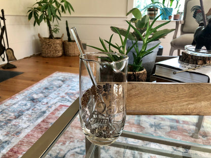 Vintage 25th Anniversary Pitcher with Silver Flower Applique, Swizzle Stick, Silver Rimmed Pitcher, Drinkware, Barware - Loom Vintage