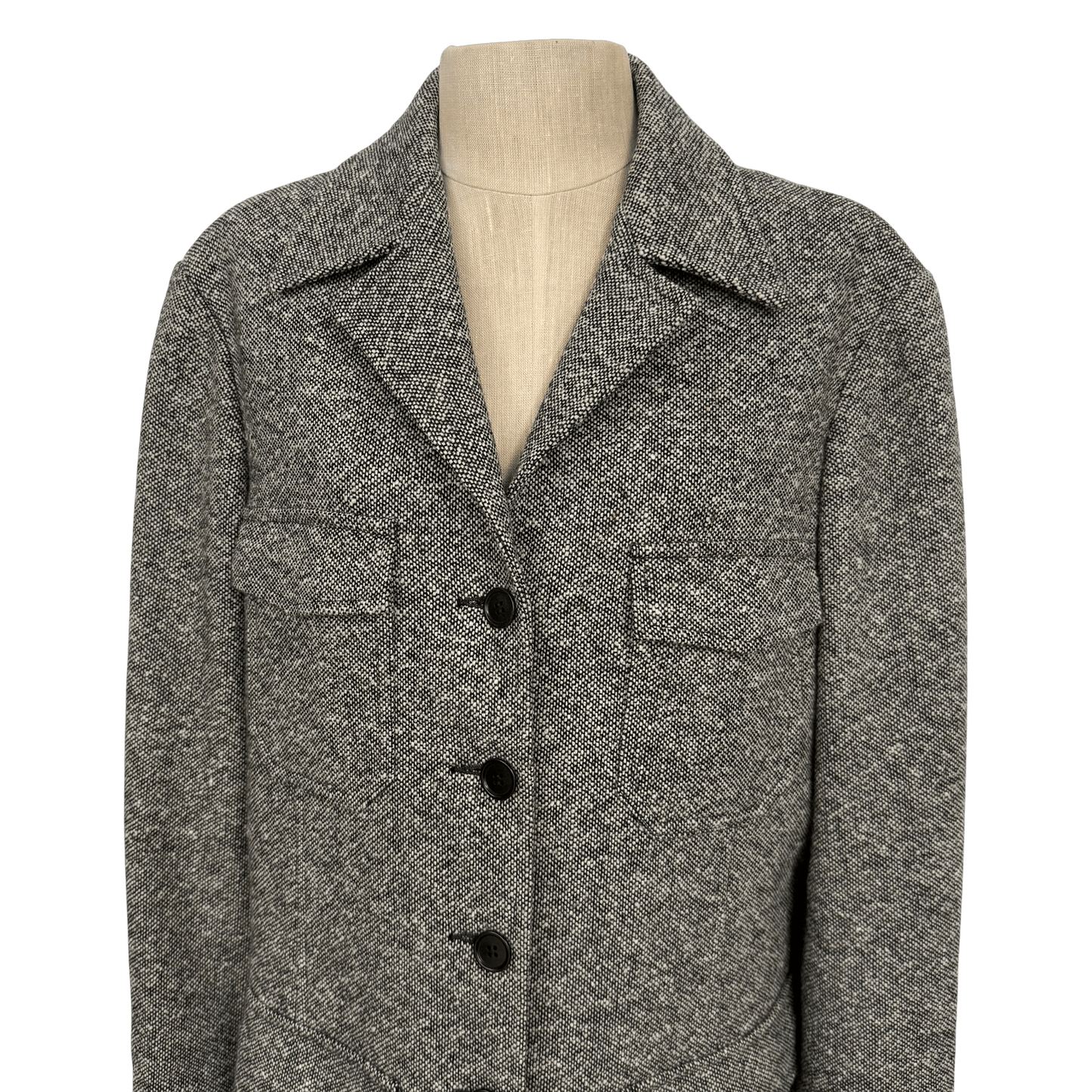 Vintage Anne Klein Wool Tweed Coat (Size 6) - Loom Vintage