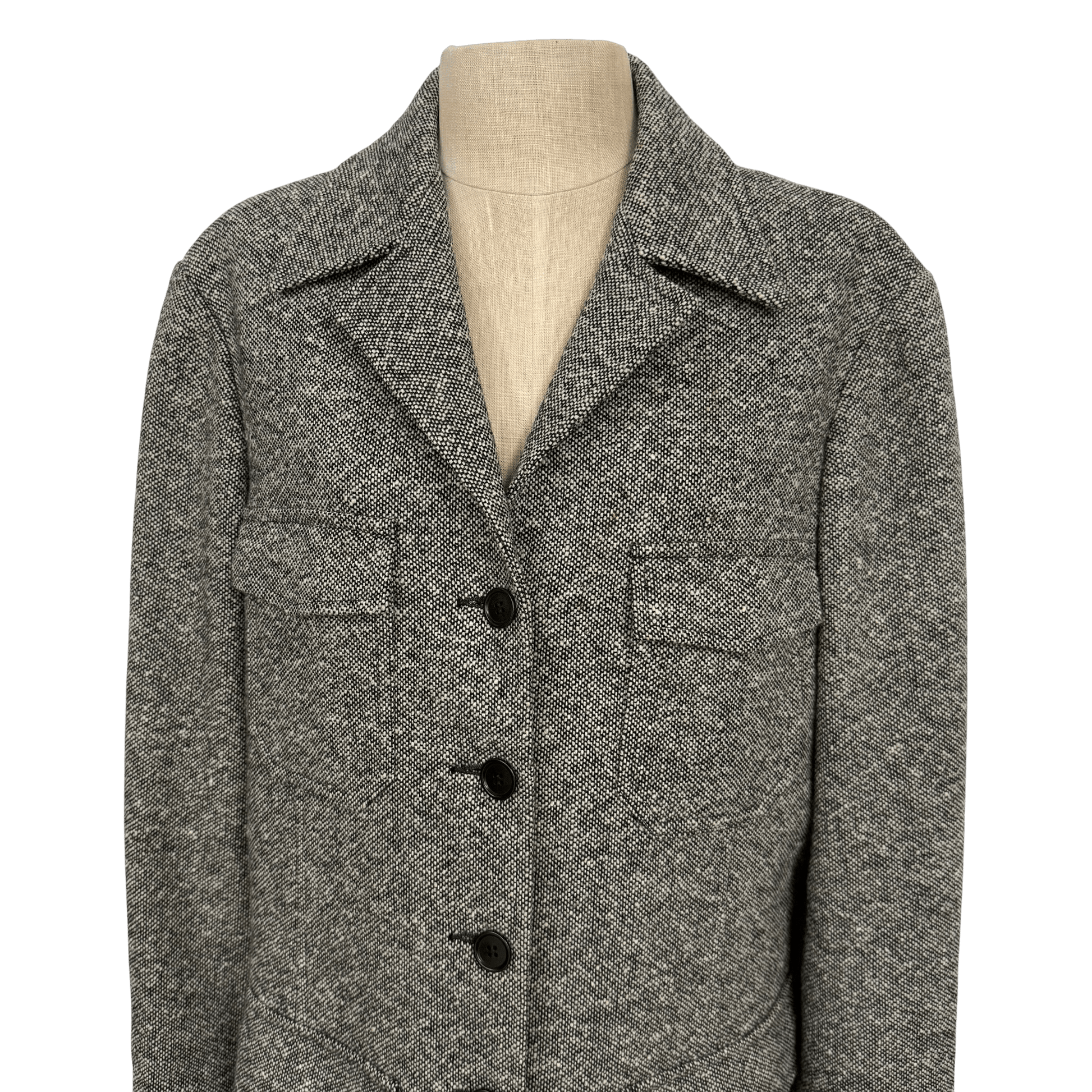 Vintage Anne Klein Wool Tweed Coat (Size 6) - Loom Vintage
