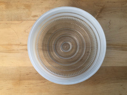 Vintage Art Deco Frosted and Textured Clear Glass Ceiling Light Cover, Light Shade - Loom Vintage