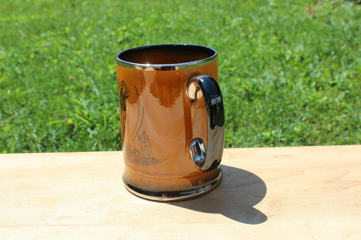 Vintage Arthur Wood Sport Series Golf Coffee Mug, Lustreware Tankard Mug, Royal Bradwell Sports Series, Made in England - Loom Vintage