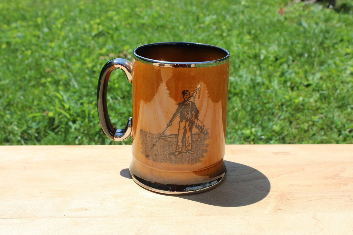 Vintage Arthur Wood Sport Series Golf Coffee Mug, Lustreware Tankard Mug, Royal Bradwell Sports Series, Made in England - Loom Vintage