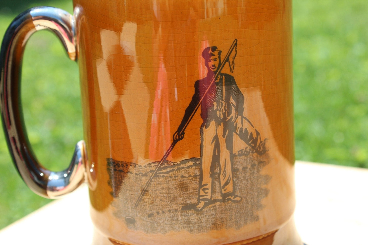 Vintage Arthur Wood Sport Series Golf Coffee Mug, Lustreware Tankard Mug, Royal Bradwell Sports Series, Made in England - Loom Vintage