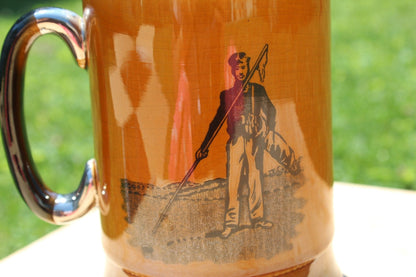 Vintage Arthur Wood Sport Series Golf Coffee Mug, Lustreware Tankard Mug, Royal Bradwell Sports Series, Made in England - Loom Vintage