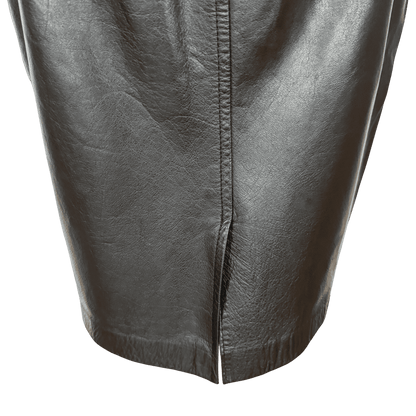 Vintage Black Leather High Waist Skirt Morningside Size 8 - Loom Vintage