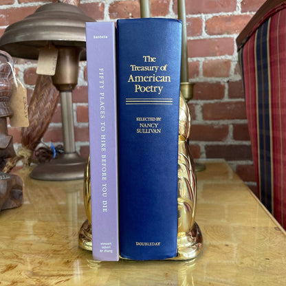 Vintage Brass Pineapple Bookends – Polished Lacquered Brass, Made in India - Loom Vintage