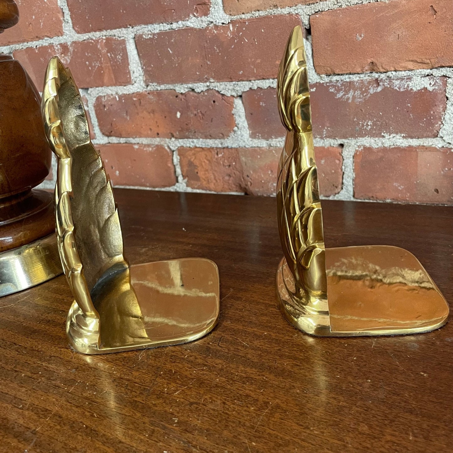 Vintage Brass Pineapple Bookends – Polished Lacquered Brass, Made in India - Loom Vintage