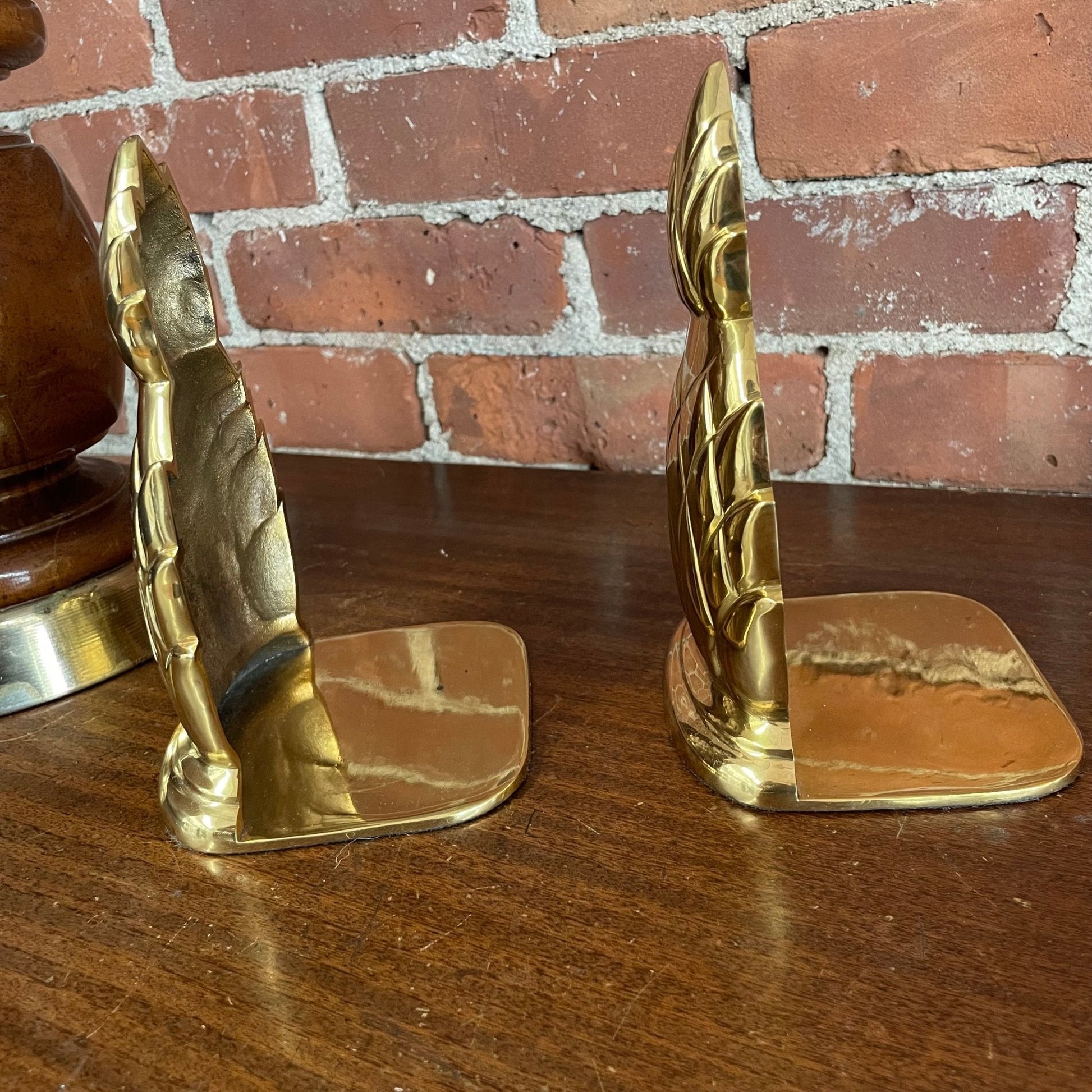Vintage Brass Pineapple Bookends – Polished Lacquered Brass, Made in India - Loom Vintage