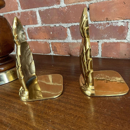 Vintage Brass Pineapple Bookends – Polished Lacquered Brass, Made in India - Loom Vintage