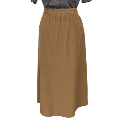 Vintage Camel Wool Midi Skirt, Size 12 - Loom Vintage