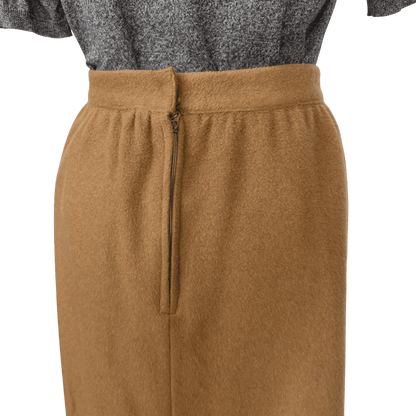Vintage Camel Wool Midi Skirt, Size 12 - Loom Vintage