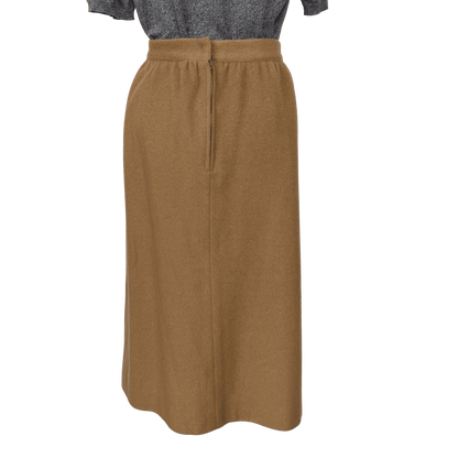 Vintage Camel Wool Midi Skirt, Size 12 - Loom Vintage