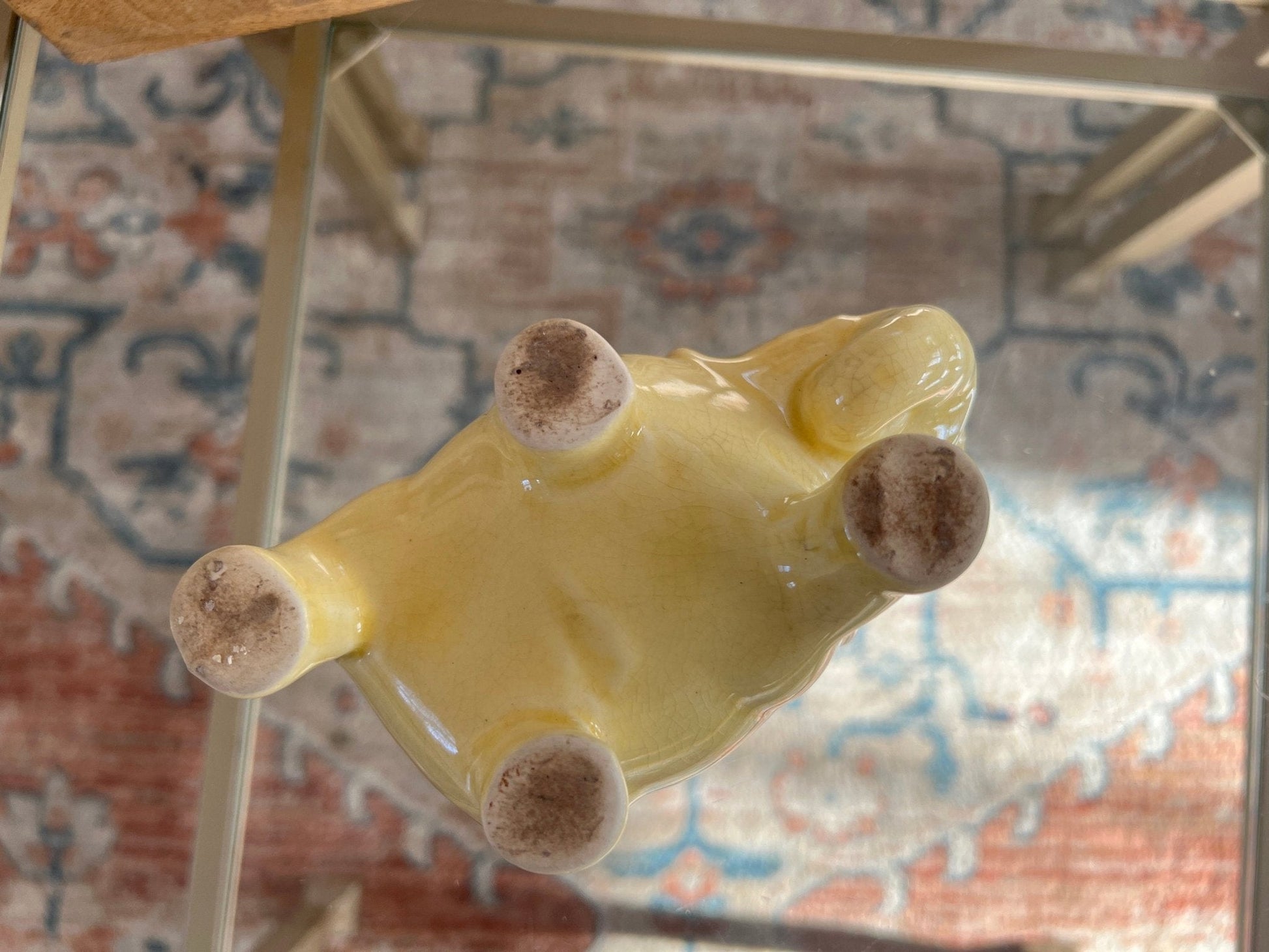 Vintage Ceramic Elephant Planter, Soft Yellow Flower Pot, Pastel Yellow Pottery - Loom Vintage