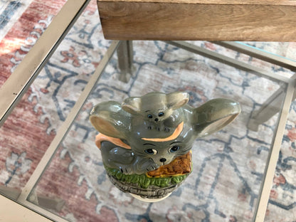 Vintage Ceramic Musical Rotating Mouse Mice Music Box, Ceramic Musical Child's Toy - Loom Vintage
