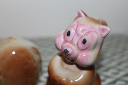Vintage Ceramic Squirrel And Nut Salt And Pepper Shaker Set From The 1950's - Loom Vintage