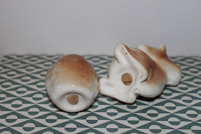 Vintage Ceramic Squirrel And Nut Salt And Pepper Shaker Set From The 1950's - Loom Vintage