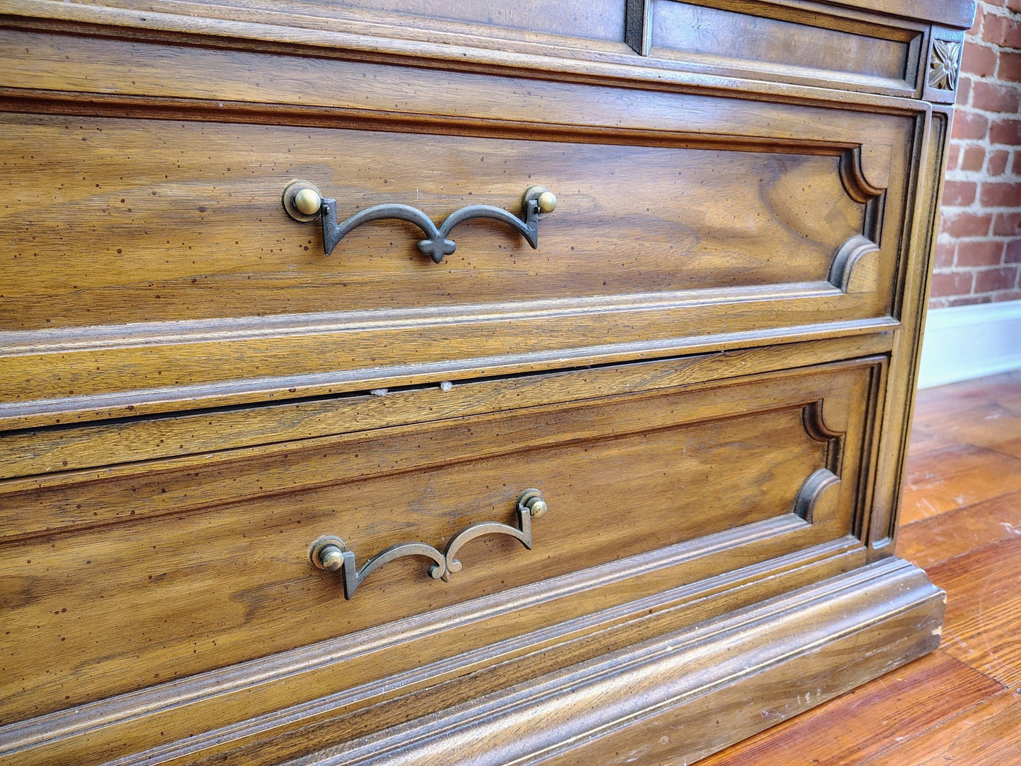 Vintage Chamberlain’s Two - Piece Wood Display Cabinet with Lighting - Loom Vintage