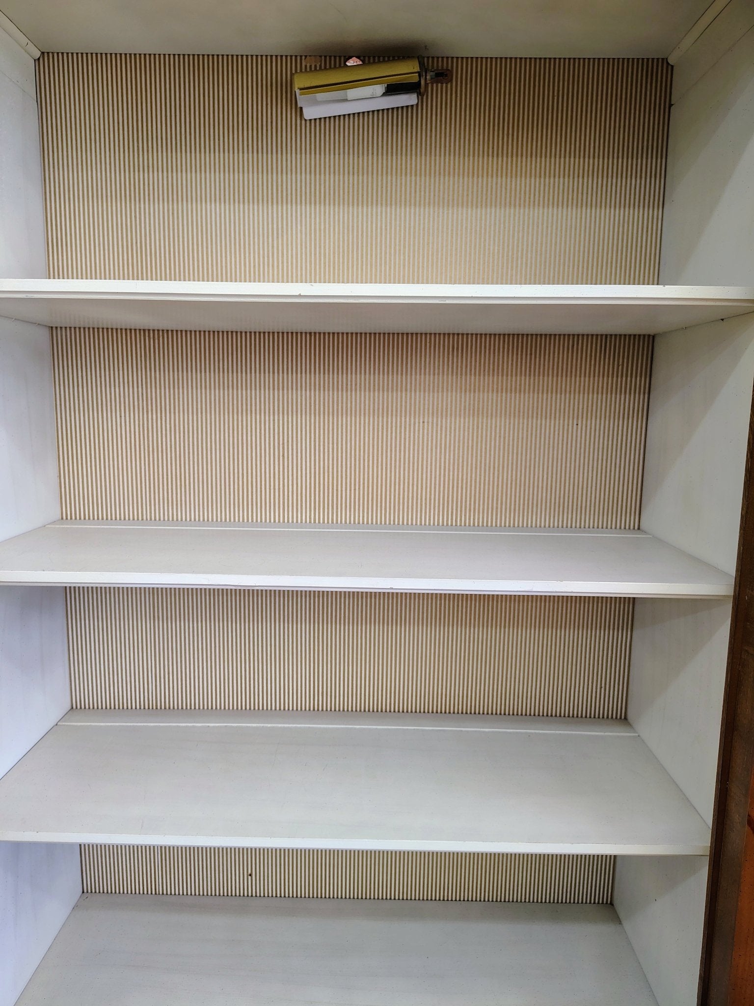 Vintage Chamberlain’s Two - Piece Wood Display Cabinet with Lighting - Loom Vintage