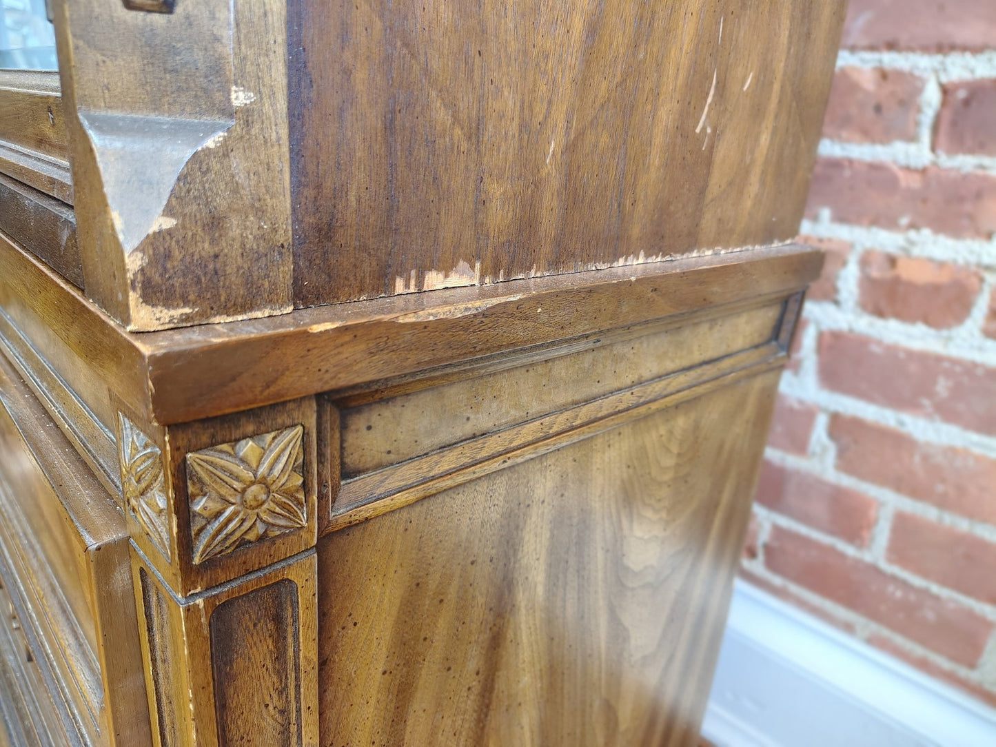 Vintage Chamberlain’s Two - Piece Wood Display Cabinet with Lighting - Loom Vintage