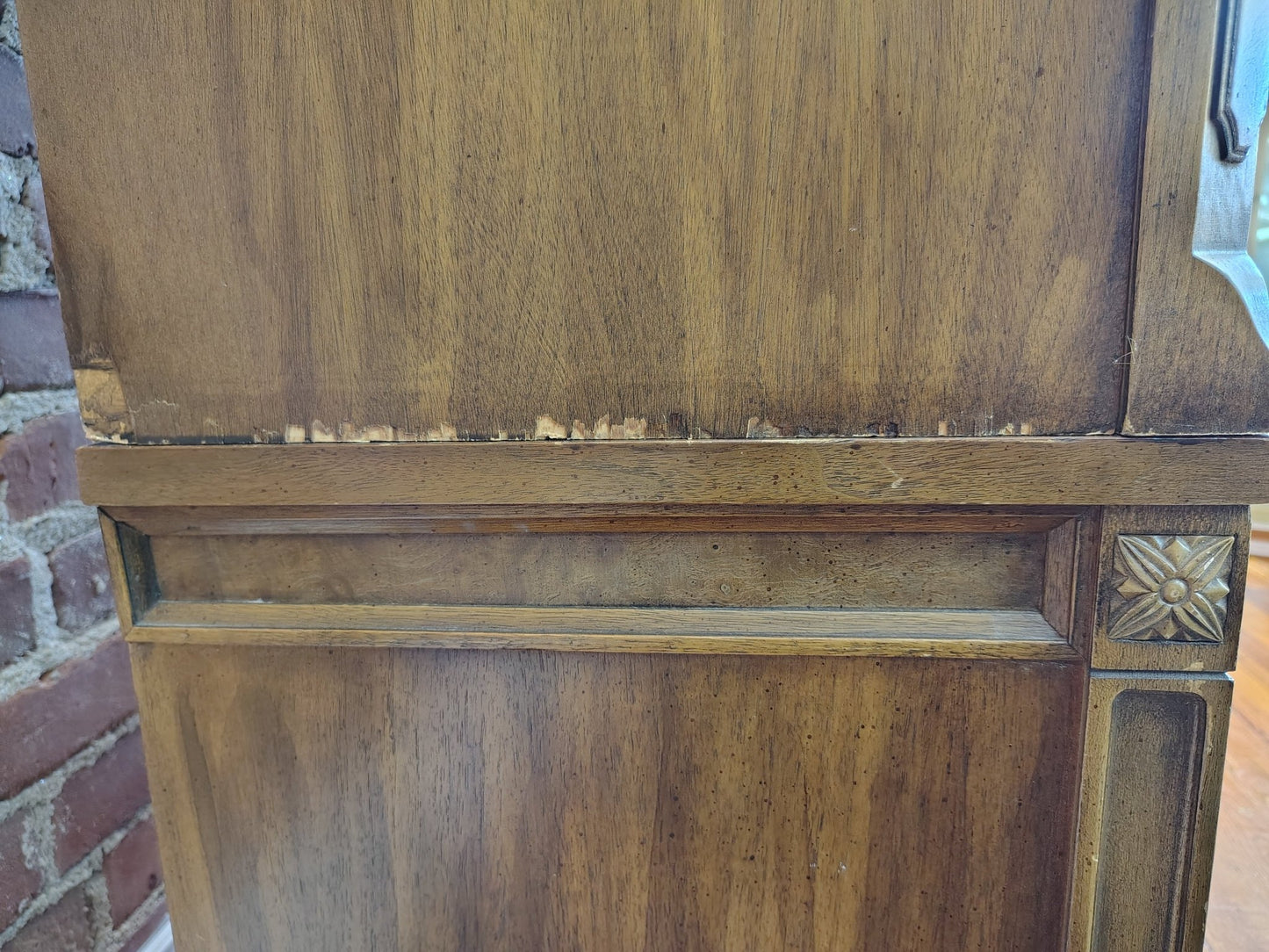 Vintage Chamberlain’s Two - Piece Wood Display Cabinet with Lighting - Loom Vintage