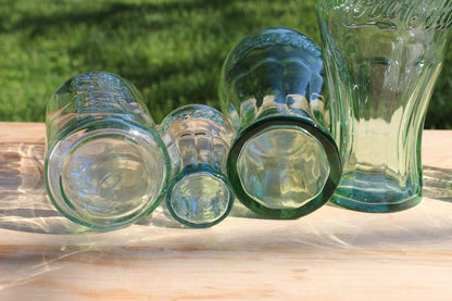 Vintage Coca - Cola Glasses, Set of 5 — Libbey 1970s Mini, Can Glass & Green Retro, Mixed Lot - Loom Vintage