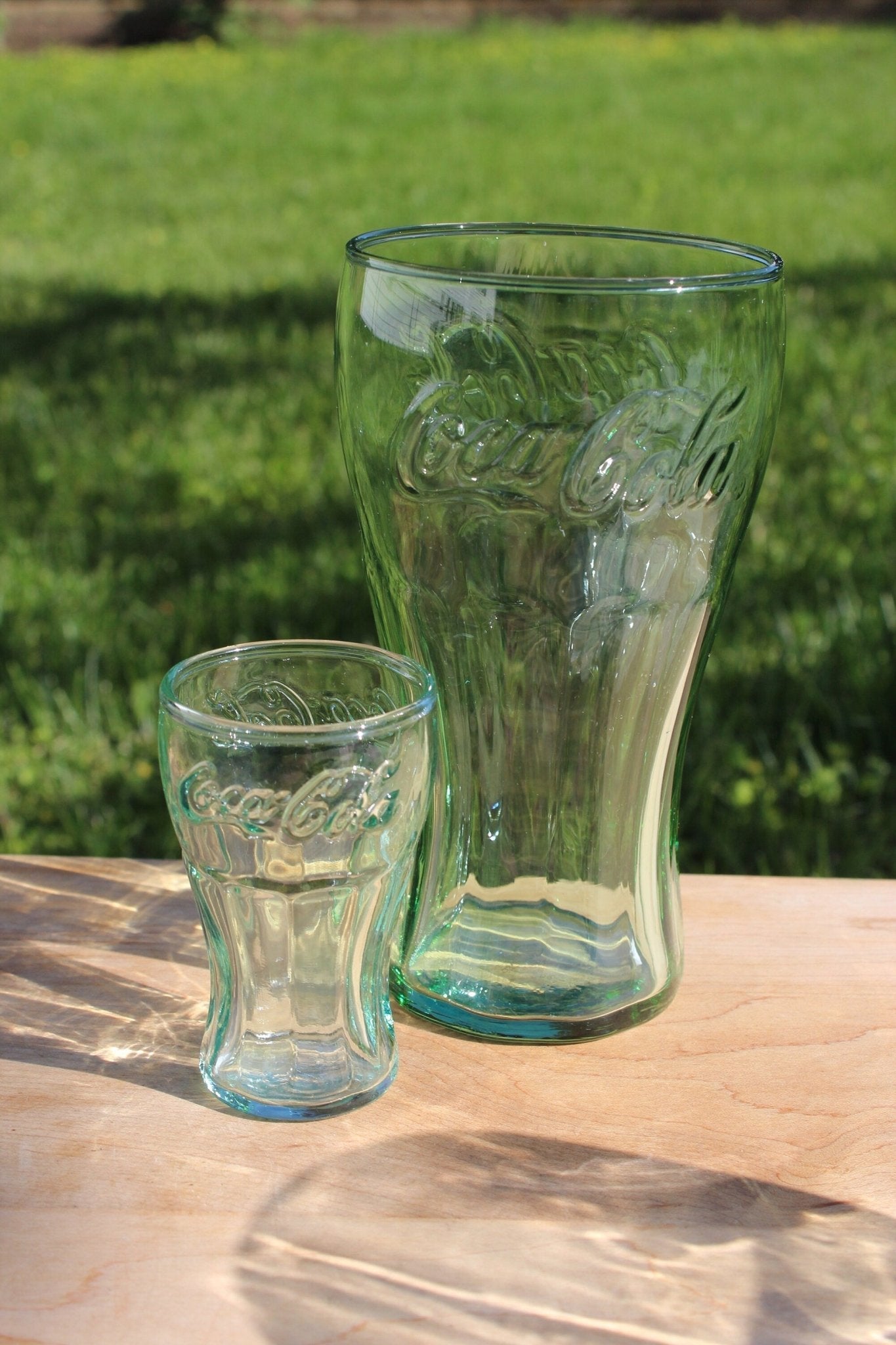 Vintage Coca - Cola Glasses, Set of 5 — Libbey 1970s Mini, Can Glass & Green Retro, Mixed Lot - Loom Vintage