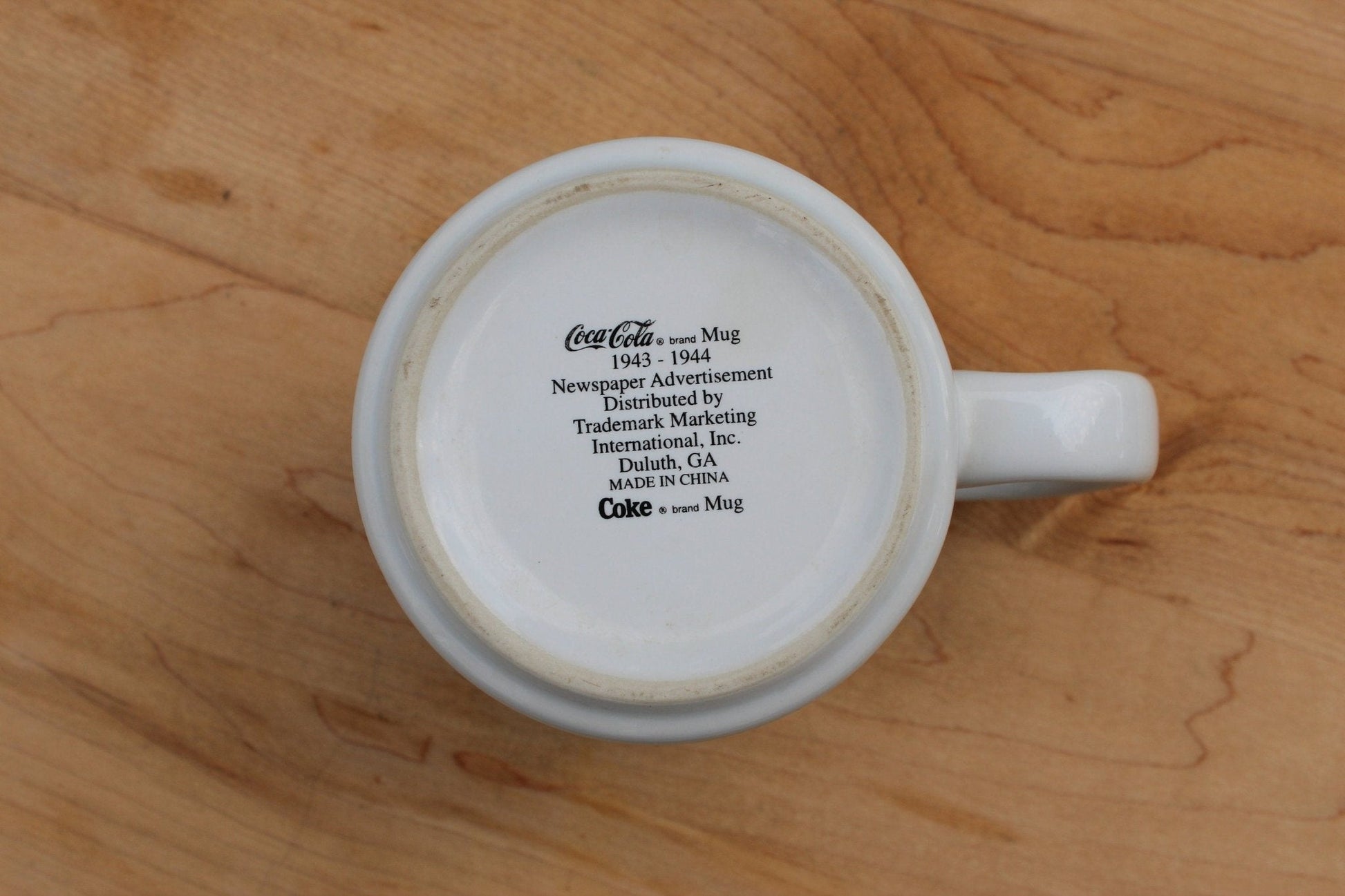 Vintage Coca Cola Mug Coffee/Tea Mug in Exceptional Condition 1943 - 1944 Advertisement - Loom Vintage