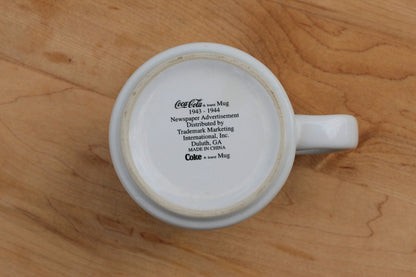 Vintage Coca Cola Mug Coffee/Tea Mug in Exceptional Condition 1943 - 1944 Advertisement - Loom Vintage