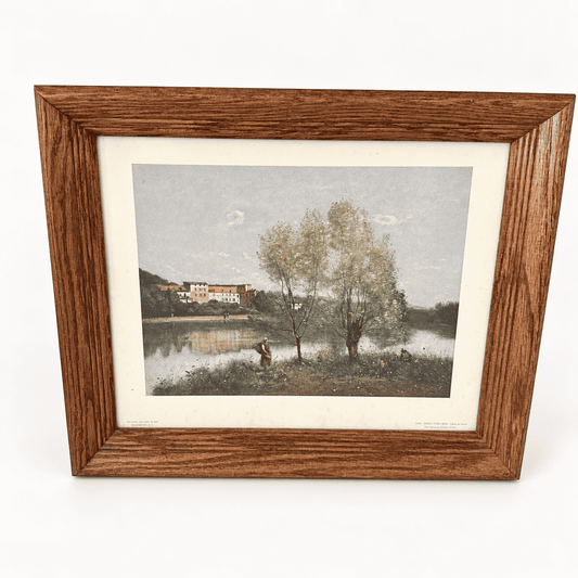 Vintage Corot Ville d'Avray National Gallery of Art print in oak frame, photo 1 of 5