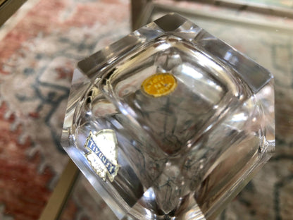Vintage Crystal Art Deco Ashtray, Royal Kendall Fine Hand Cut Crystal, Japan, Small Spice Dish, Salt Cellar - Loom Vintage