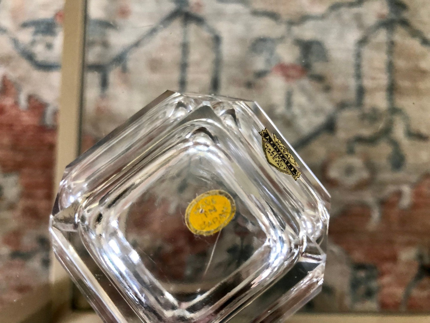 Vintage Crystal Art Deco Ashtray, Royal Kendall Fine Hand Cut Crystal, Japan, Small Spice Dish, Salt Cellar - Loom Vintage