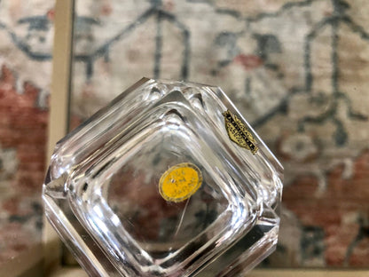Vintage Crystal Art Deco Ashtray, Royal Kendall Fine Hand Cut Crystal, Japan, Small Spice Dish, Salt Cellar - Loom Vintage