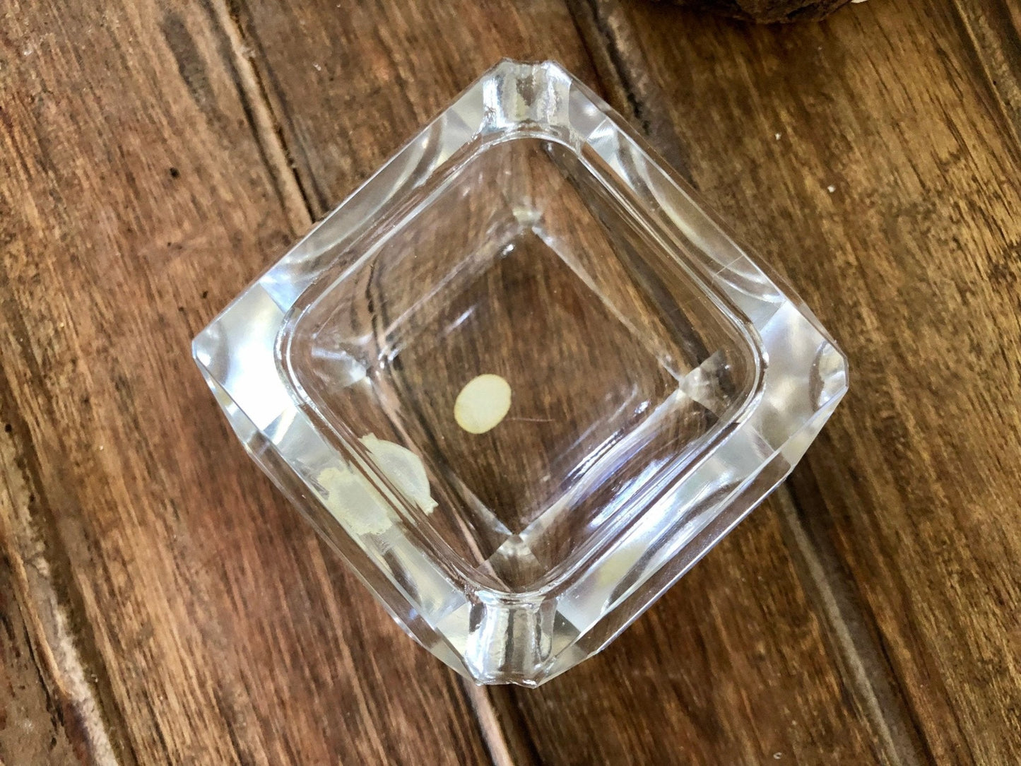 Vintage Crystal Art Deco Ashtray, Royal Kendall Fine Hand Cut Crystal, Japan, Small Spice Dish, Salt Cellar - Loom Vintage