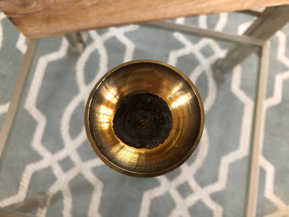 Vintage Designer Floral Brass Vase, Colorful Brass Vase, Art - Loom Vintage