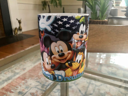 Vintage Disney Dreams Florida, Large Ceramic Mug, Walt Disney World Cup, Disney Gang Collectible Drinkware - Loom Vintage