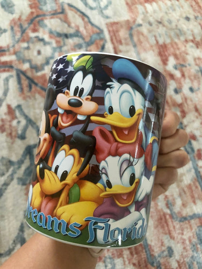 Vintage Disney Dreams Florida, Large Ceramic Mug, Walt Disney World Cup, Disney Gang Collectible Drinkware - Loom Vintage