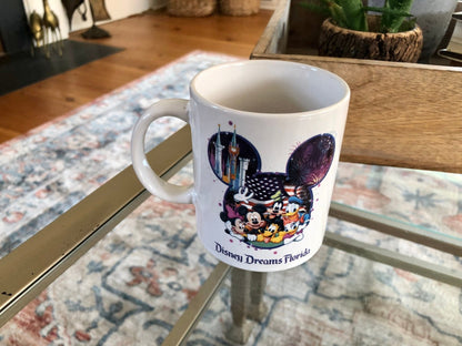 Vintage Disney Dreams Florida, Small Ceramic Cup, Walt Disney World, Disney Gang Collectible Drinkware - Loom Vintage