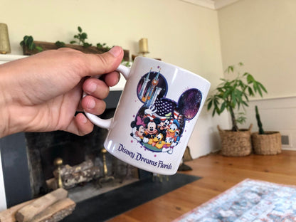 Vintage Disney Dreams Florida, Small Ceramic Cup, Walt Disney World, Disney Gang Collectible Drinkware - Loom Vintage