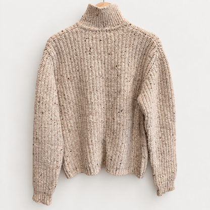 Vintage Eddie Bauer oatmeal chunky ribbed wool cardigan, photo 5 of 7