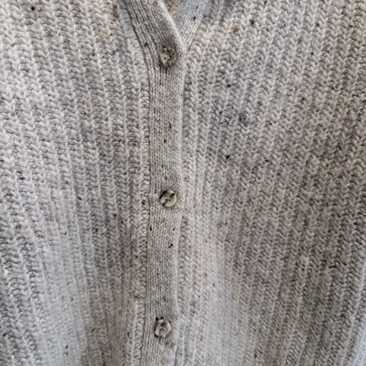 Vintage Eddie Bauer oatmeal chunky ribbed wool cardigan, photo 7 of 7