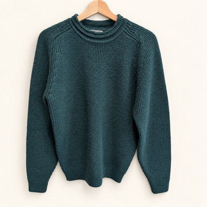 Vintage EMS forest green wool roll-neck sweater, photo 1 of 6