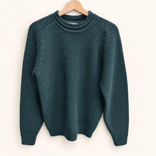 Vintage EMS forest green wool roll-neck sweater, photo 1 of 6