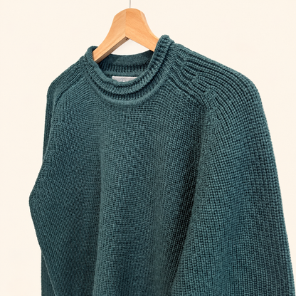 Vintage EMS forest green wool roll-neck sweater, photo 3 of 6