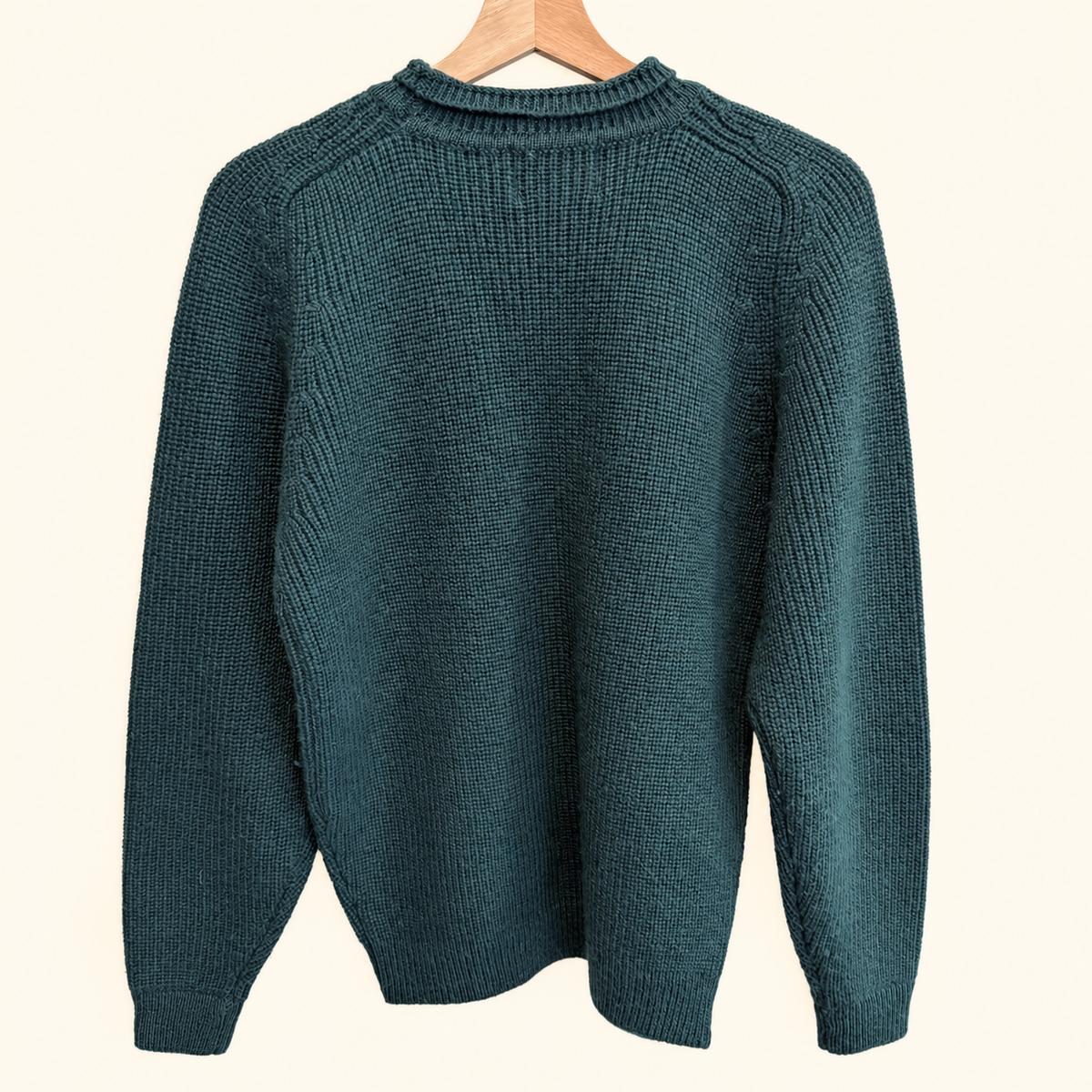 Vintage EMS forest green wool roll-neck sweater, photo 4 of 6