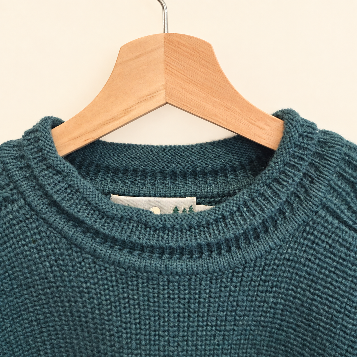 Vintage EMS forest green wool roll-neck sweater, photo 5 of 6