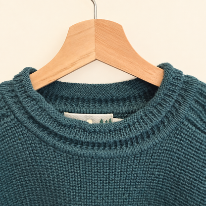 Vintage EMS forest green wool roll-neck sweater, photo 5 of 6