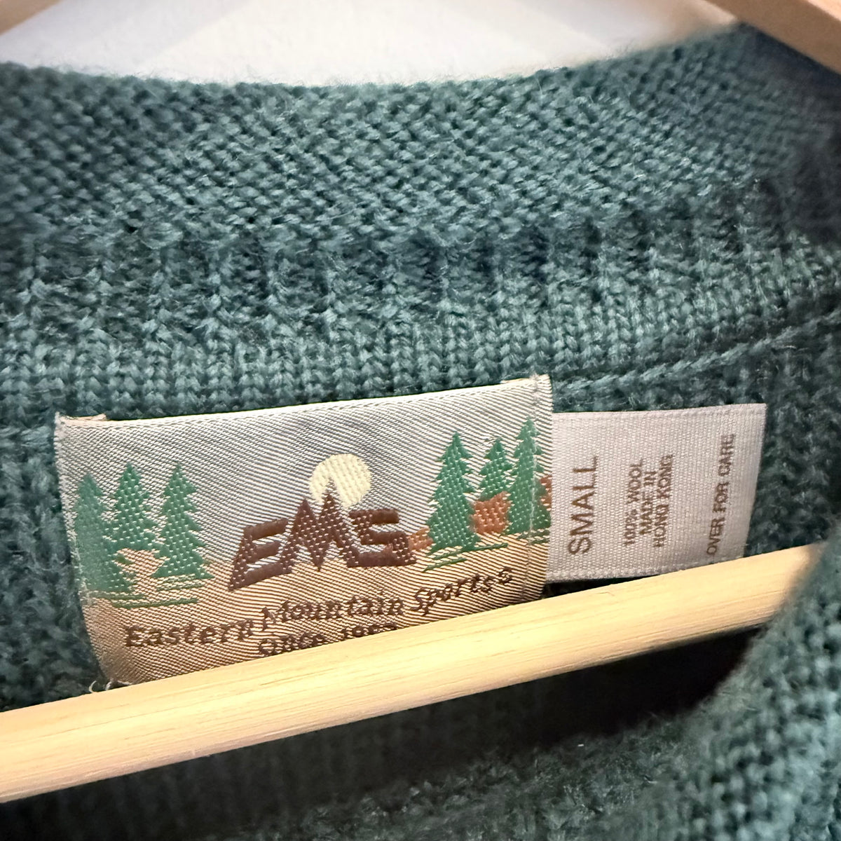 Vintage EMS forest green wool roll-neck sweater, photo 6 of 6