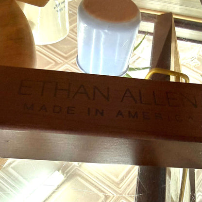 Vintage Ethan Allen American Impressions Round Glass Dining Table - Loom Vintage