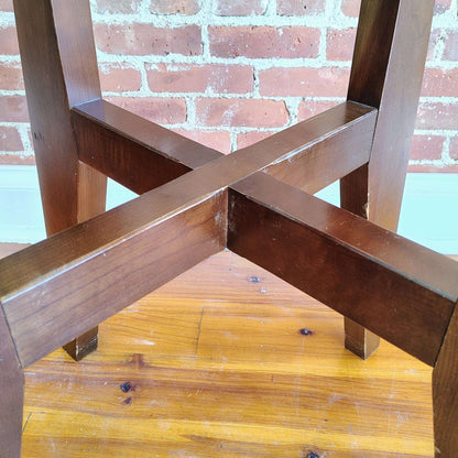 Vintage Ethan Allen American Impressions Round Glass Dining Table - Loom Vintage