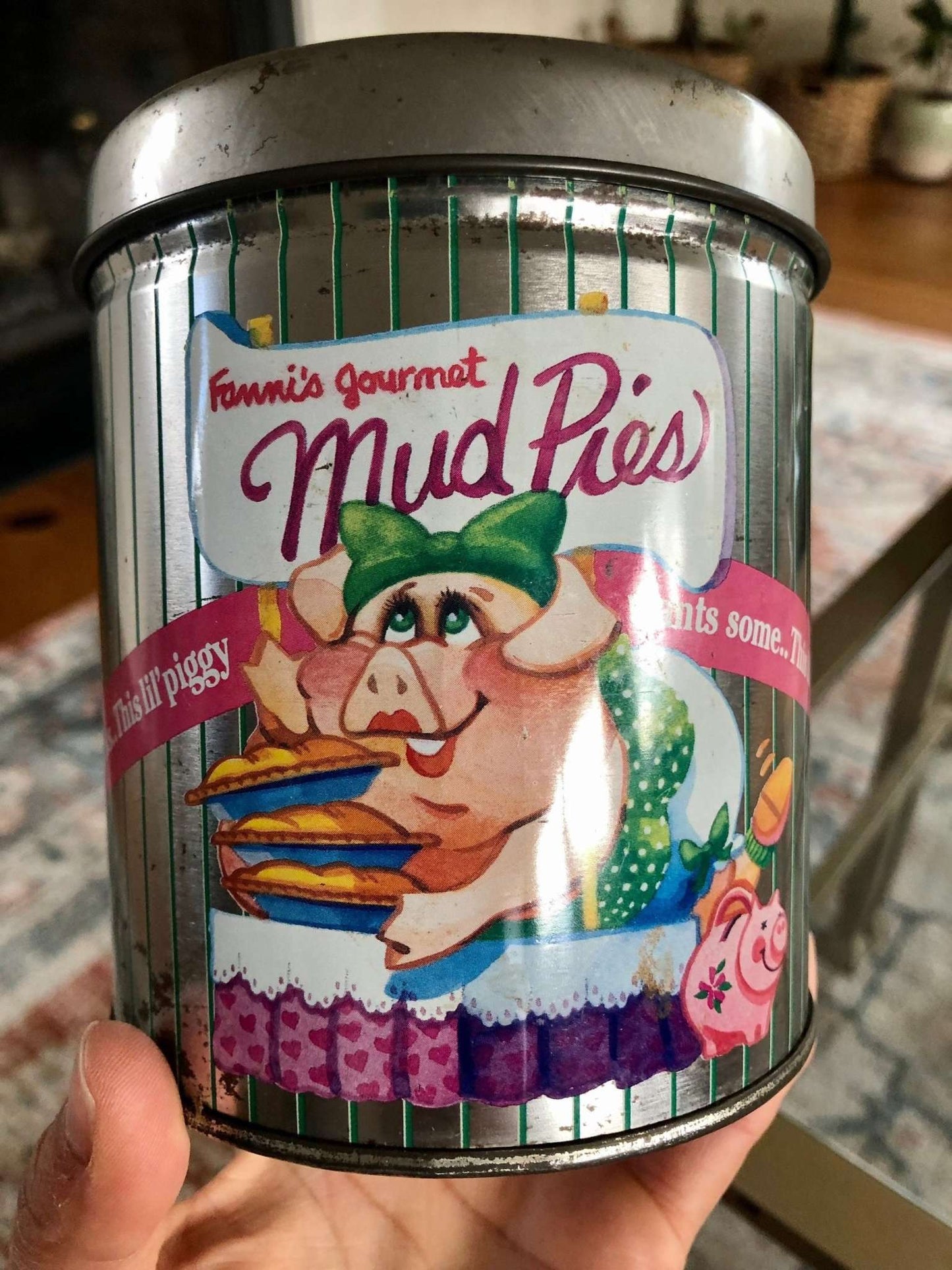 Vintage Fanni's Gourmet Mud Pies Tin Coin Bank - Loom Vintage